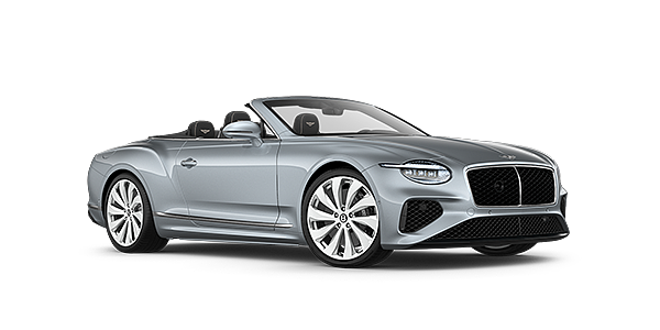 Bentley Praha New Bentley Continental GTC convertible front three quarters in Silverlake paint