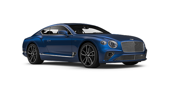 Bentley Praha Bentley GT Azure coupe in Sequin Blue paint front 34