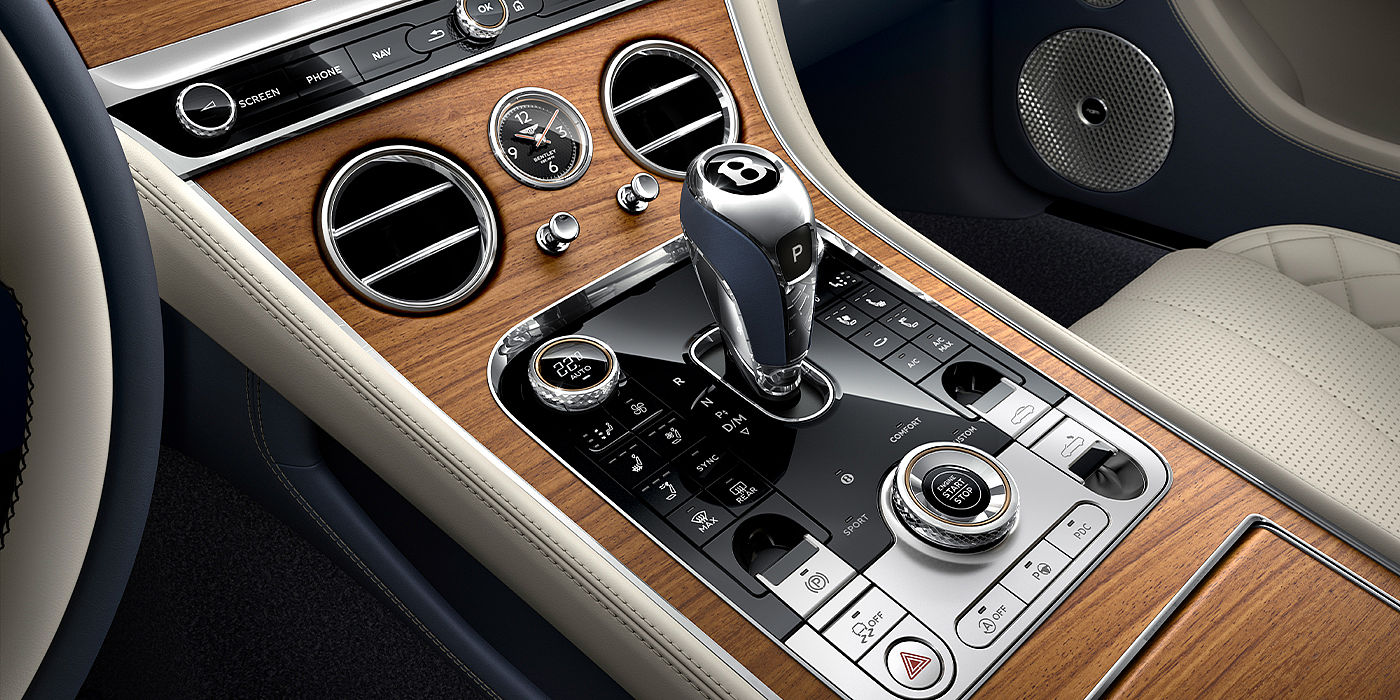 Bentley Praha Bentley Continental GTC Azure convertible front interior console detail